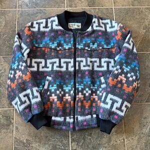 Men's Vintage 90's Saddlesmith Outfitters Southwestern Aztec Bomber Jacket Sz L